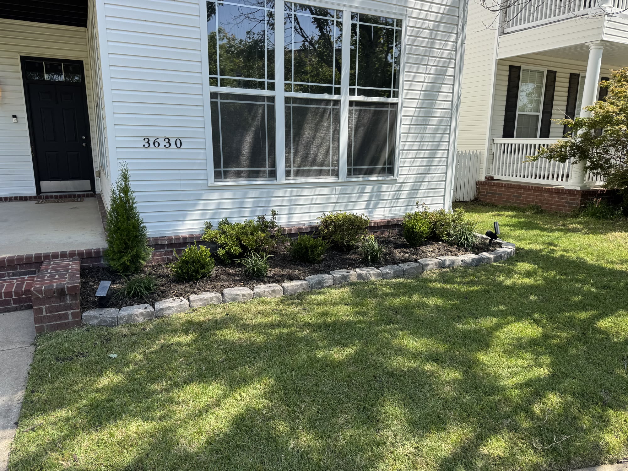 White home garden bed after renovation